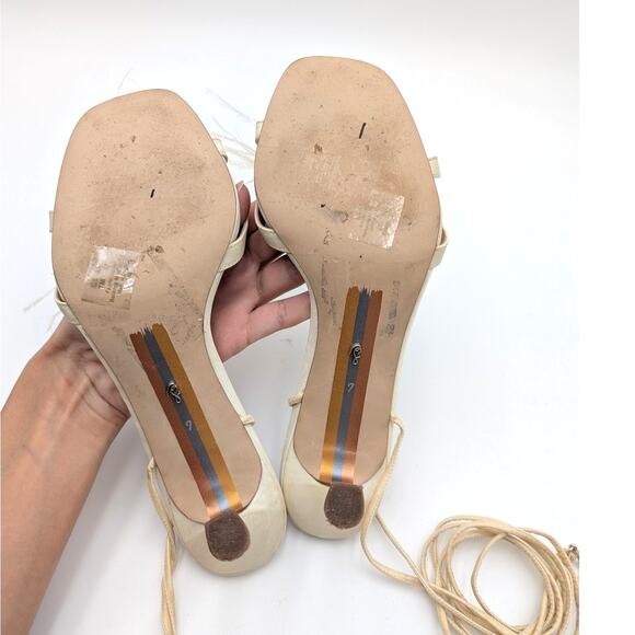 Sam Edelman Pammie Flower Kitten Heel Women's Sandals Pearl Ivory Size US7 - Picture 8 of 12